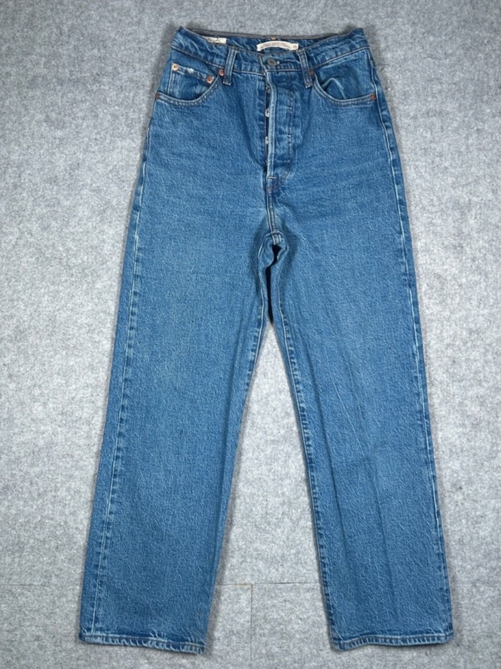 Levi's Premium Denim Jeans Womens W26 L27 Blue Ribcage Straight Ankle
